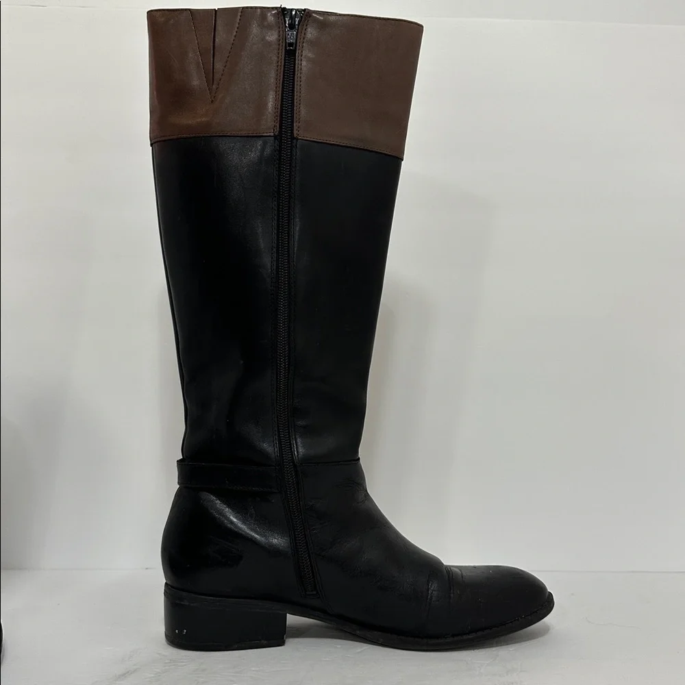 Ralph Lauren Black and Brown Knee-High Women's Boots Size 8.5